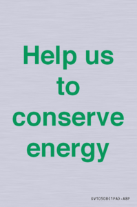 Help us to conserve energy 